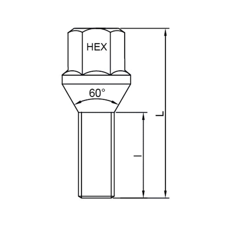 WF-B004-B Chrome Plated Cone Seat Wheel Lug Bolt WF-B004-B Chrome Plated Cone Seat Wheel Lug Bolt