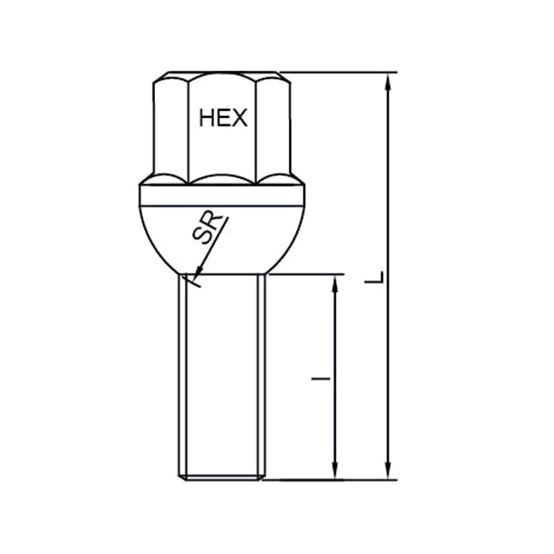 WF-B010 Chrome Ball Seat Wheel Lug Bolt