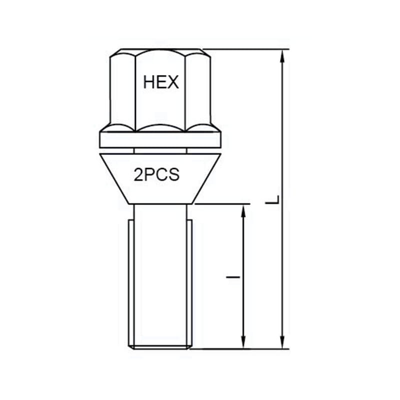 WF-B014 Ball‑Seat PCD Wheel Lug Bolt