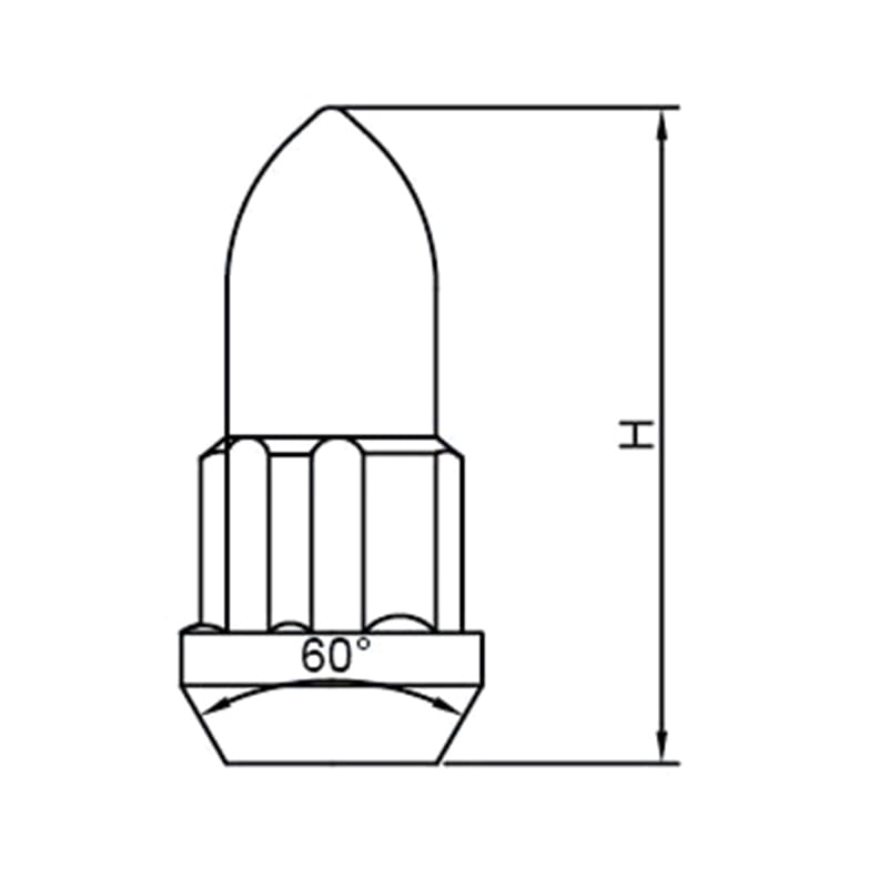 WF-LS025 Long Tuner Style Closed End Conical Seat Lug Nuts