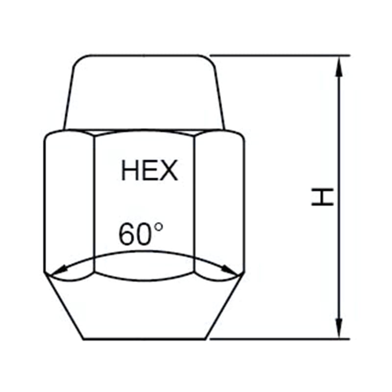 WF- N004 Chrome Plated Conical Closed End Acorn Style Lug Nut