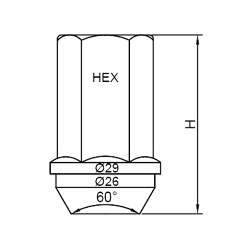WF-N024F Corrosion Resistant Chrome Bulge Conical Closed‑End Lug Nut WF-N024F Corrosion Resistant Chrome Bulge Conical Closed‑End Lug Nut