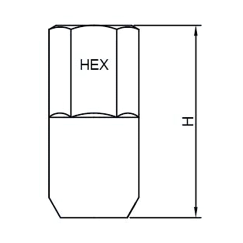 WF- N028A Extended Length Bulge Acorn Closed‑End Lug