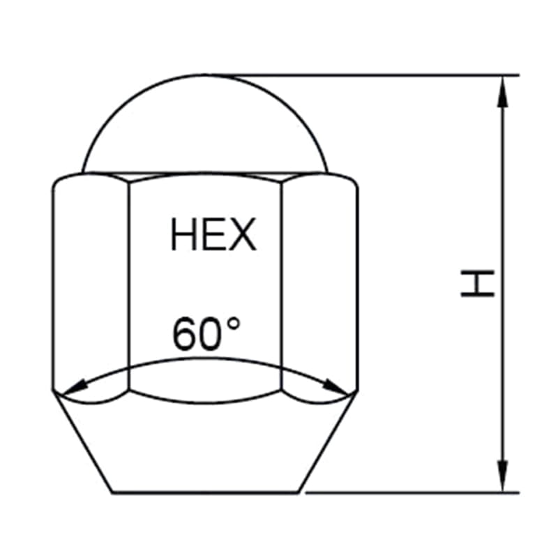 WF-N035 Hex Chrome Extended Dome Top Acorn Conical Seat Lug Nuts