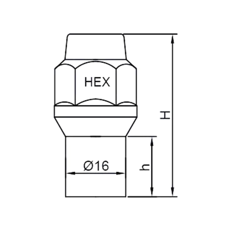 WF-N061 Chrome Long Shank Conical Lug Nuts