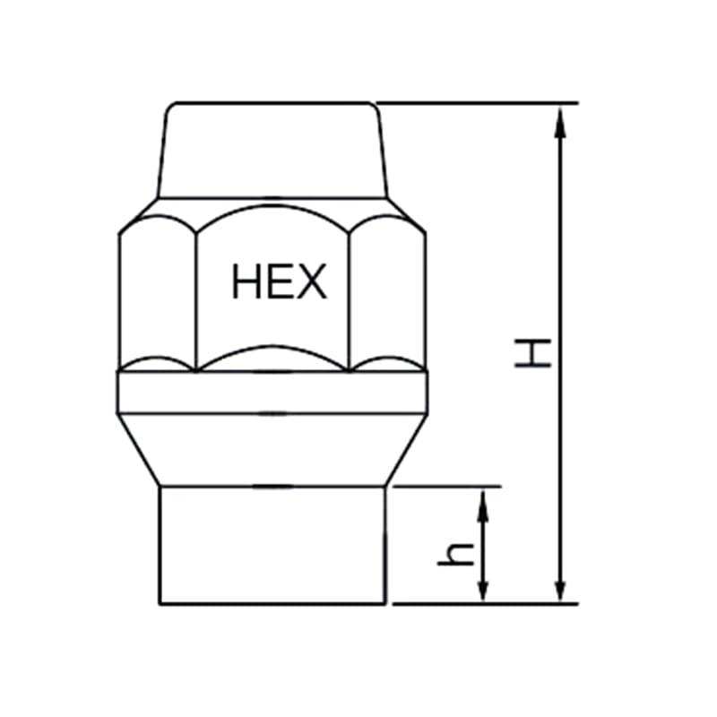 WF-N065 Bulge ET Conical Closed End Lug Nuts WF-N065 Bulge ET Conical Closed End Lug Nuts