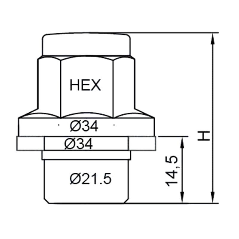 WF-N533B Automotive Wheel Lug Nut With Movable Washer